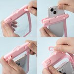 Personalized Summer Beach Cartoon Character Waterproof Phone Pouch with Name and Lanyard Water Activities Accessories Birthday Gift for Family Friends