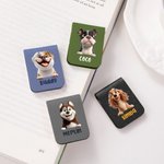 Personalized 3D Cartoon Dog Magnetic Leather Bookmark Clip with Name Reading Accessories Birthday Gift for Family Friends Pet Lovers