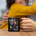 Personalized Dad Thanks For Sharing Your DNA Handprint 11 oz 15 oz Ceramic Mug with 1-6 Names and Title Father's Day Gift for Dad Grandpa
