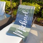 Personalized Colorful Classic Stripe Oversized Quick Dry Beach Towel with Name Travel Essentials Summer Holiday Party Gift for Family Friends