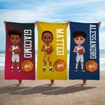 Asciugamano da spiaggia personalizzato in microfibra ad asciugatura rapida con nome e numero regalo per feste in piscina e spiaggia per uomini