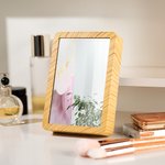 Henkilökohtainen 1-4 kuvaa Faux Wood Grain LED-valokuvakehys peili kolmivärinen himmennys vuosipäivä syntymäpäivä lomalahja pariskunnille perheille ystäville