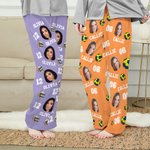 Personalized Basketball Football Face Photo Long Sleeve Soft Pajama Pants with Name and Number Daily Home Wear Birthday Gift for Ball Sports Lover