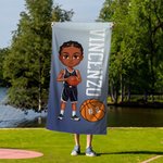 Asciugamano da spiaggia personalizzato in microfibra ad asciugatura rapida con nome e numero regalo per feste in piscina e spiaggia per uomini