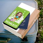 Personalized Multicolor Cartoon Character Leather Passport Holder with Name Travel Accessories Birthday Gift for Travel Lover