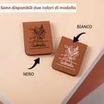 Segnalibro magnetico in pelle personalizzato con nome e fiore di nascita adatto per letture e cancelleria regalo di compleanno per amanti dei libri