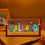 Personalised Teacher Element Acrylic LED Night Light with Wooden Base Office Decor Teacher's Day Appreciation Gift for Teacher