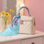 Bandeau Sac à Main Foulard Multicolore Personnalisé avec Fleur de Naissance et Nom Cadeau Anniversaire pour Fille Femme