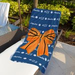 Personlig Baseball Softball Bow Quick Dry Oversized Microfiber Beach Handduk med namn Sommar Essentials Födelsedagspresent för bollsportälskare