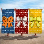 Personlig Baseball Softball Bow Quick Dry Oversized Microfiber Beach Handduk med namn Sommar Essentials Födelsedagspresent för bollsportälskare