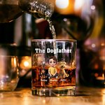 Personalized The Dogfather 3D Cartoon 10 oz Whiskey Glass with Name and 1-4 Dogs Father's Day Birthday Gift for Dog Owners Wine Lovers