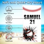 Personalized Graffiti Bomb Baseball Oversized Quick Dry Beach Towel with Name and Number Beach Accessories Birthday Gift for Baseball Lover
