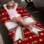 Personlig Baseball Softball Bow Quick Dry Oversized Microfiber Beach Handduk med namn Sommar Essentials Födelsedagspresent för bollsportälskare