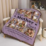 Personalized Best Ever 9 Family Photos Collage Soft Throw Blanket with Nickname and Tassels Home Decor Birthday Father's Day Gift for Dad Grandpa
