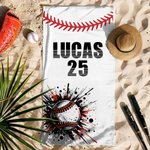 Personalized Graffiti Bomb Baseball Oversized Quick Dry Beach Towel with Name and Number Beach Accessories Birthday Gift for Baseball Lover