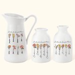 Vase en Céramique avec Fleurs Personnalisées pour le Mois de Naissance Décoration pour la Maison Cadeau de Fête des Mères pour Maman Grand-mère