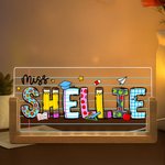 Personalised Teacher Element Acrylic LED Night Light with Wooden Base Office Decor Teacher's Day Appreciation Gift for Teacher
