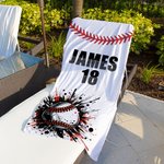 Personalized Graffiti Bomb Baseball Oversized Quick Dry Beach Towel with Name and Number Beach Accessories Birthday Gift for Baseball Lover