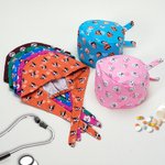 Personalized Multicolor Bone Paw Heart Face Photos Adjustable Tieback Scrub Cap Appreciation Birthday Gift for Nurse Doctor Veterinarian