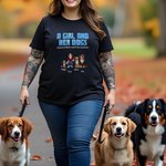 Personlig Unbreakable Bond 3D tecknad flicka och hennes hund 100% bomull barn vuxen T-shirt med namn födelsedagspresent för flickor husdjursälskare