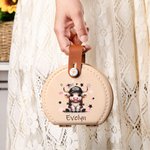 Personifierad söt Highland Cow Portabel sybehörssats Förvaringslåda med namn Sömnadsverktyg Tillbehör Födelsedagspresent för skräddare sömnad älskare