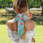 Bandeau Sac à Main Foulard Multicolore Personnalisé avec Fleur de Naissance et Nom Cadeau Anniversaire pour Fille Femme