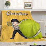 Personalized Softball Baseball Cartoon Character Soft Throw Blanket with Name and Number Home Decor Birthday Gift for Sport Lovers