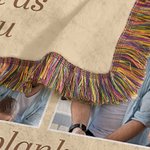 Personalized Best Ever 9 Family Photos Collage Soft Throw Blanket with Nickname and Tassels Home Decor Birthday Father's Day Gift for Dad Grandpa