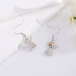 Personalised Birthstone Flower Highland Cow Earrings Dainty Jewellery Birthday Anniversary Gift for Women Highland Cow Lovers