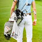 Henkilökohtainen hauska sarjakuva Golf Player Face Photo imukykyinen vohveli Sport pyyhe nimi otsikko roikkuu Clip harjoitus syntymäpäivälahja Golf Loverille