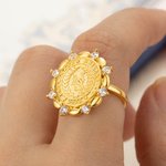 Personalised Birthstone Initial Engraved College Signet Ring with Year and School Name High School University Graduation Gift for Graduates