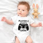 Personlig Level Up Gamepad 100% bomull Baby Bodysuit och T-shirt Set med namn och smeknamn Första fars dag Baby Shower Present till baby pappa