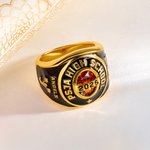 Personalized Birthstone Zodiac Graduation Signet Ring with Engraved Name and Text Graduation Keepsake Gift for High School University Graduates