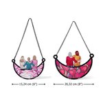 Personalisierter Cartoon Charakter Rückansicht Mond Sonnenfänger mit Namen Fensterdeko Hängende Haus Deko Muttertag Geburtstag Geschenk für Mama Oma