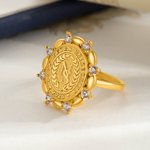 Personalised Birthstone Initial Engraved College Signet Ring with Year and School Name High School University Graduation Gift for Graduates