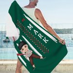 Personlig baseboll tecknad karaktär snabbtorkande överdimensionerad mikrofiber strandhandduk med namn strandfest väsentlig födelsedagspresent för basebollälskare