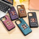 Gepersonaliseerde schattige Highland koe PU leer Flip Wallet telefoon geval voor iPhone met naam RFID-blokkering kaarthouder verjaardagscadeau voor vrouwen