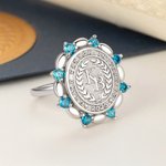 Personalised Birthstone Initial Engraved College Signet Ring with Year and School Name High School University Graduation Gift for Graduates