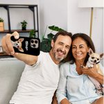 Personalizzato 1-3 Carino 3D Cartoon Cani Custodia del telefono per iPhone o Samsung con nome Compleanno Anniversario regalo per gli amanti del cane