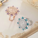 Personalised Birthstone Initial Engraved College Signet Ring with Year and School Name High School University Graduation Gift for Graduates