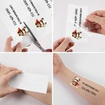 Personalized Cute Cat Dog Bear Cloak Animal Waterproof Temporary Tattoo Stickers with Number Set of 12 Outdoor Activities Party Birthday Gift for Kids