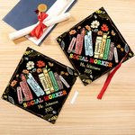 Personalized Social Worker Graduation Cap Topper Decoration with Name and Year BSW MSW Graduation Gift for Women Graduates