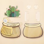 Personalised Sunflower Cactus Daffodil Pot Perpetual Calendar Acrylic Ornament with Texts Desktop Decor Teacher's Day Gift for Teachers Educators