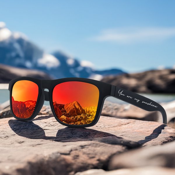 Personalized Multicolor Polarized Sunglasses with UV Protection and Text Beach Party Outdoor Birthday Gift for Women Men