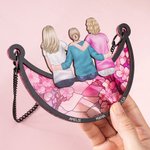 Personalisierter Cartoon Charakter Rückansicht Mond Sonnenfänger mit Namen Fensterdeko Hängende Haus Deko Muttertag Geburtstag Geschenk für Mama Oma