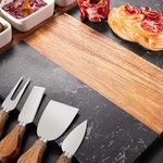 Personalized Engraved Name Date Acacia Marble Cutting Board Coaster Set with Ceramic Bowl Wooden Spoon Housewarming Gift for Family