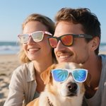 Personalized Multicolor Polarized Sunglasses with UV Protection and Text Beach Party Outdoor Birthday Gift for Women Men