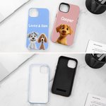 Personalizzato 1-3 Carino 3D Cartoon Cani Custodia del telefono per iPhone o Samsung con nome Compleanno Anniversario regalo per gli amanti del cane