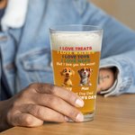 Personalized The Best Dog Dad 3D Cartoon Dog 16 oz Beer Glass with 1-4 Names Happy Father's Day Gift for Dad Dog Beer Lover