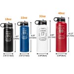 Personalized Hockey Jersey and Hockey Stick Design Insulated Water Bottle with Laser Engraved Name and Number Birthday Gift for Hockey Lovers Players